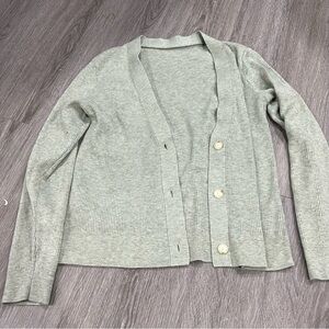 Uniqlo green Cardigan Sweater with Ribbed Details